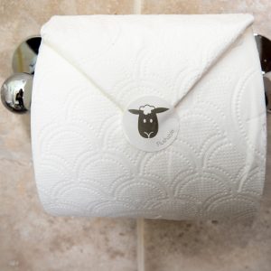 photo of sheep stickered toilet roll at middle studfold farm bed and breakfast
